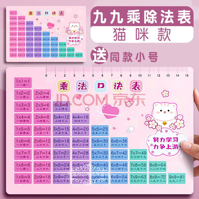 小学数学二年级口诀表全套九九乘法除法表背诵大号小号随身携带卡墙贴