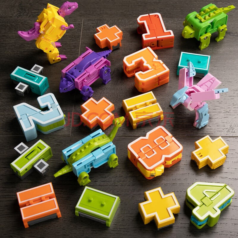 糖米(temi)儿童数字玩具金刚变形抖音同款合体汽车机器人 早教玩具