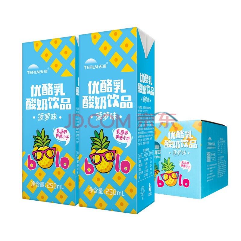 天润(terun)【旗舰店】新疆优酪乳整箱 菠萝味酸奶饮品 非活菌型乳酸