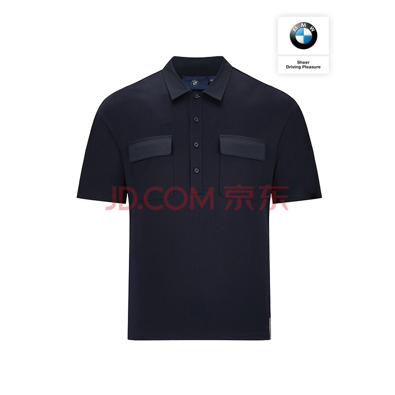 bmw studio宝马studio 2021年秋男装半开襟纽扣领短袖t恤bm9n014tcc
