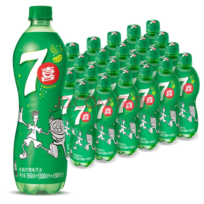 7喜 七喜7up 柠檬味汽水 碳酸饮料整箱 (500ml 50ml)*24瓶 新老包装