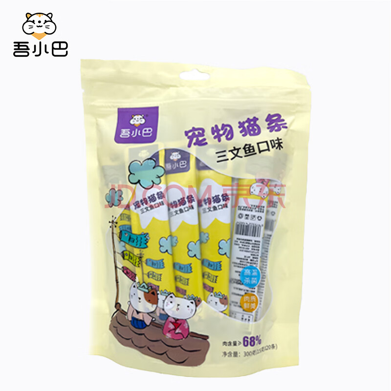 吾小巴猫零食 宠物猫条 三文鱼口味300g/（15g*20条）