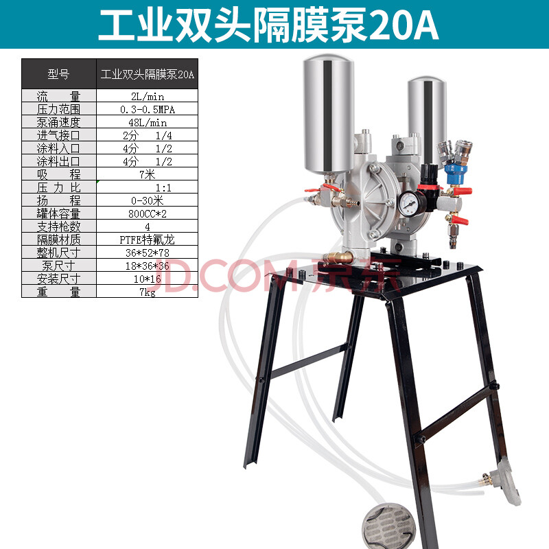 藤原气动隔膜泵喷漆泵油漆喷涂抽吸泵 工业双头隔膜泵20a