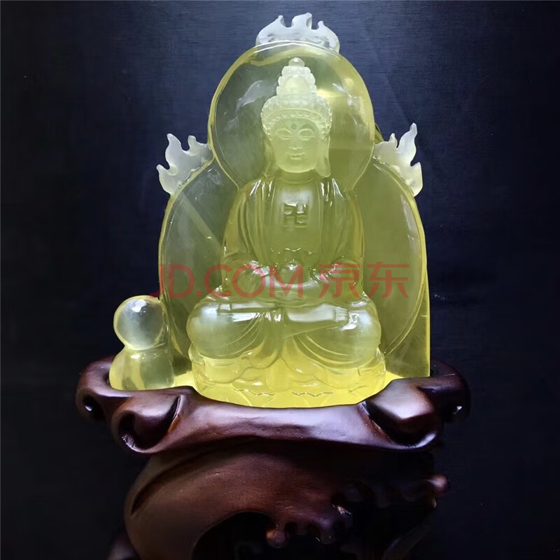 墨辰珠宝 天然黄水晶摆件精雕释迦牟尼佛祖 工艺精湛 造型独特 办公室