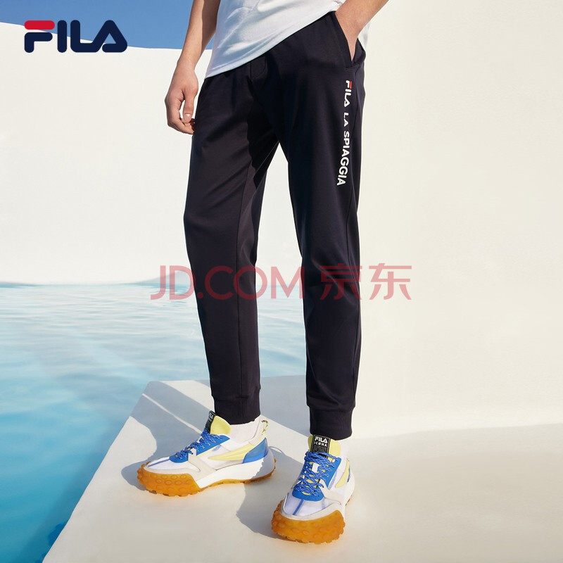 fila 斐乐官方运动裤男士针织长裤2021夏季新款直筒裤休闲裤运动裤