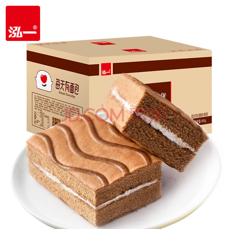 400g约12包 泓一提拉米苏夹心面包早餐整箱【摩卡 原味】各发1箱400g