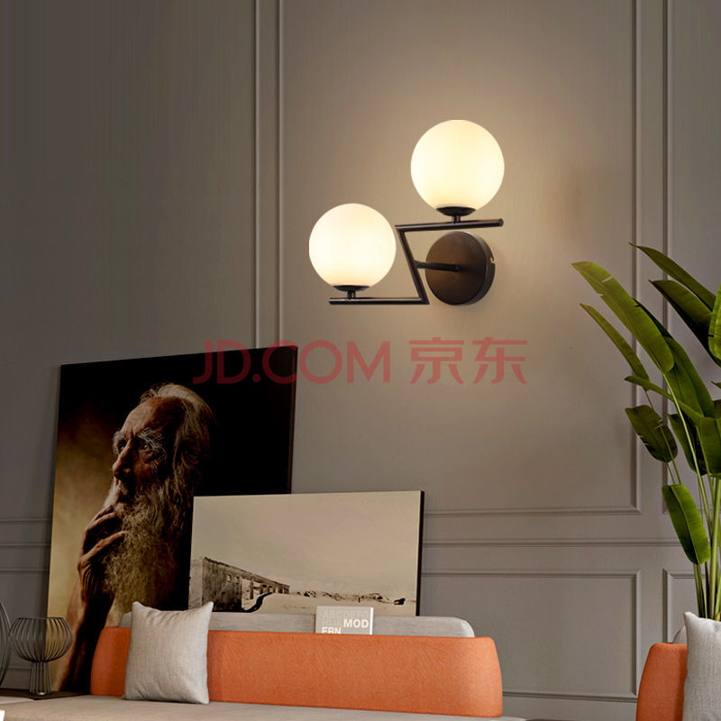 卢登曼 床头灯壁灯现代简约客厅电视背景墙灯免接线创意个性卧室壁灯