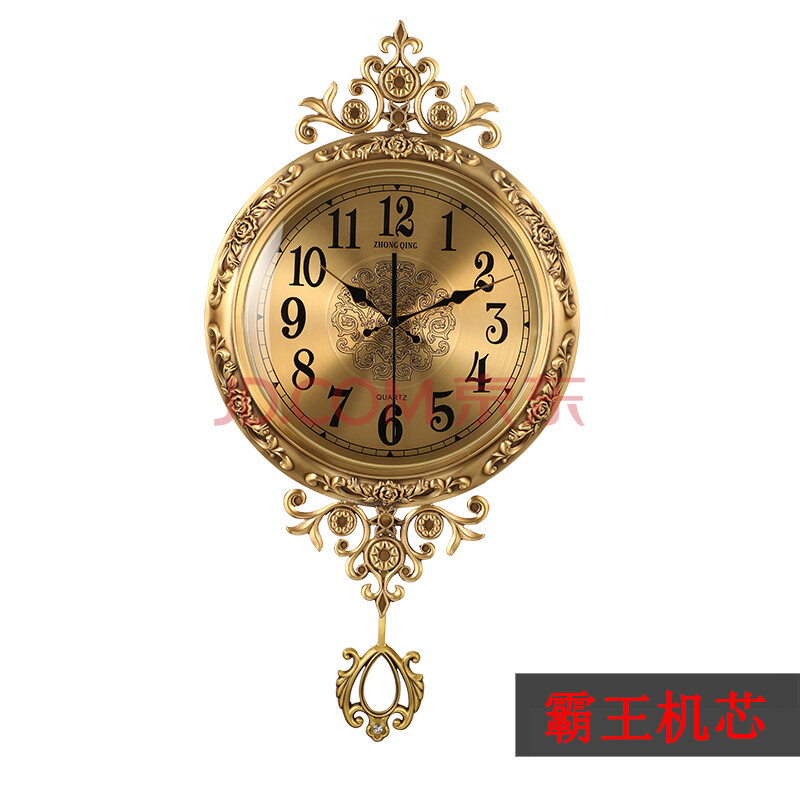 欧式纯铜时钟静音挂钟客厅美式北欧时钟时尚家用石英钟表大号挂表