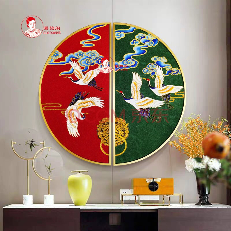 贺祥瑞 景泰蓝掐丝珐琅画diy材料包 非遗手工 吉祥寓意半圆装饰画
