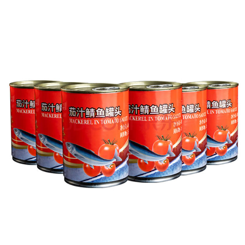 红塔茄汁鲭鱼罐头400g*4下饭番茄鱼罐头青鱼罐头大罐装 6罐家庭钜惠装