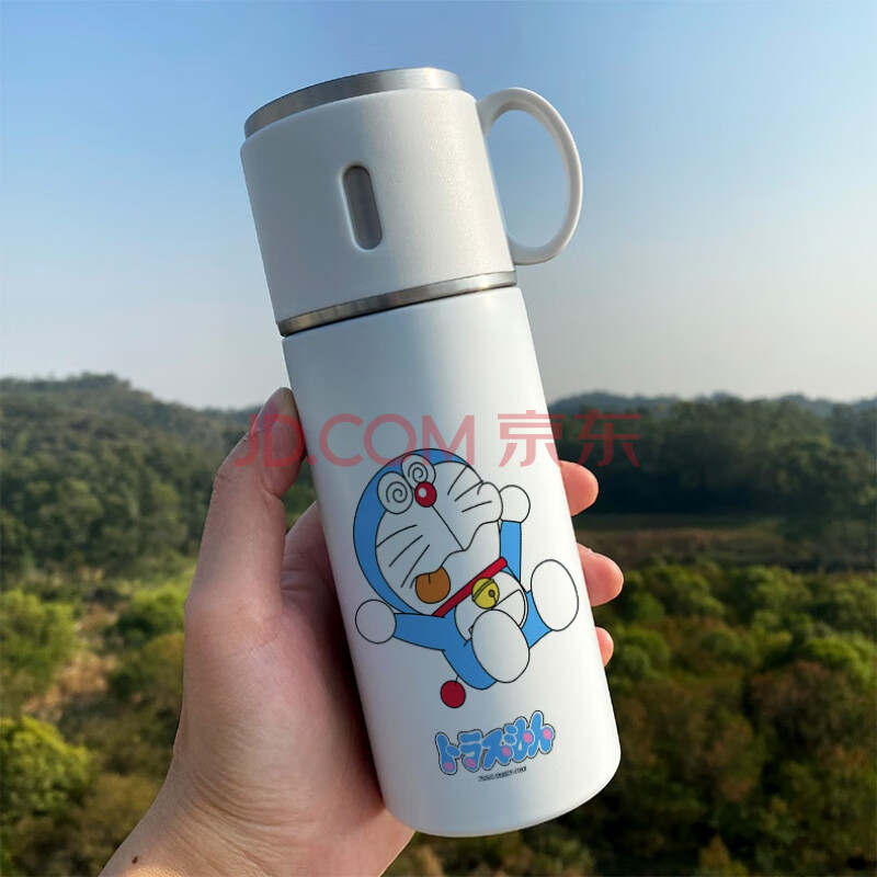 哆啦a梦保温杯蓝胖子周边大容量机器猫小叮当学生水杯子杯盖喝水七夕