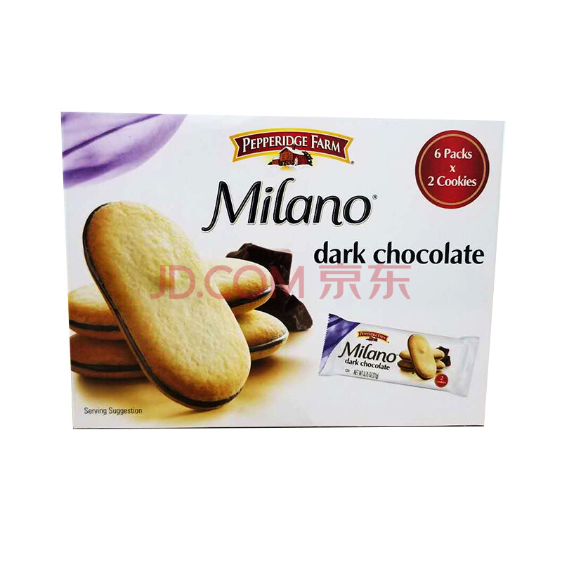 美国进口pepperidge farm非凡农庄milano米兰风味曲奇夹心饼干170 黑