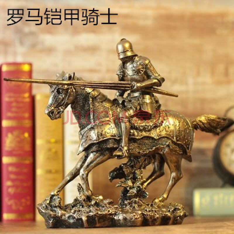中世纪骑士模型 武士盔甲模型古罗马骑士摆件 欧洲复古铠甲勇士书房