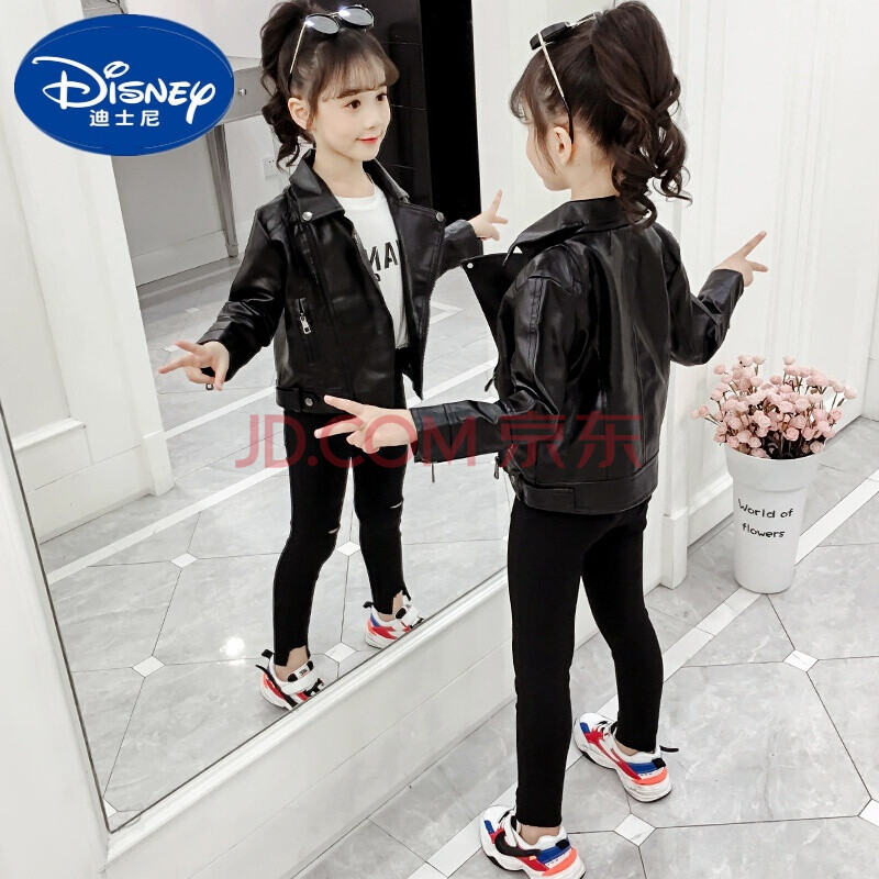 迪士尼(disney)童装女童皮衣外套2021年新款儿童春装女孩春款女春秋