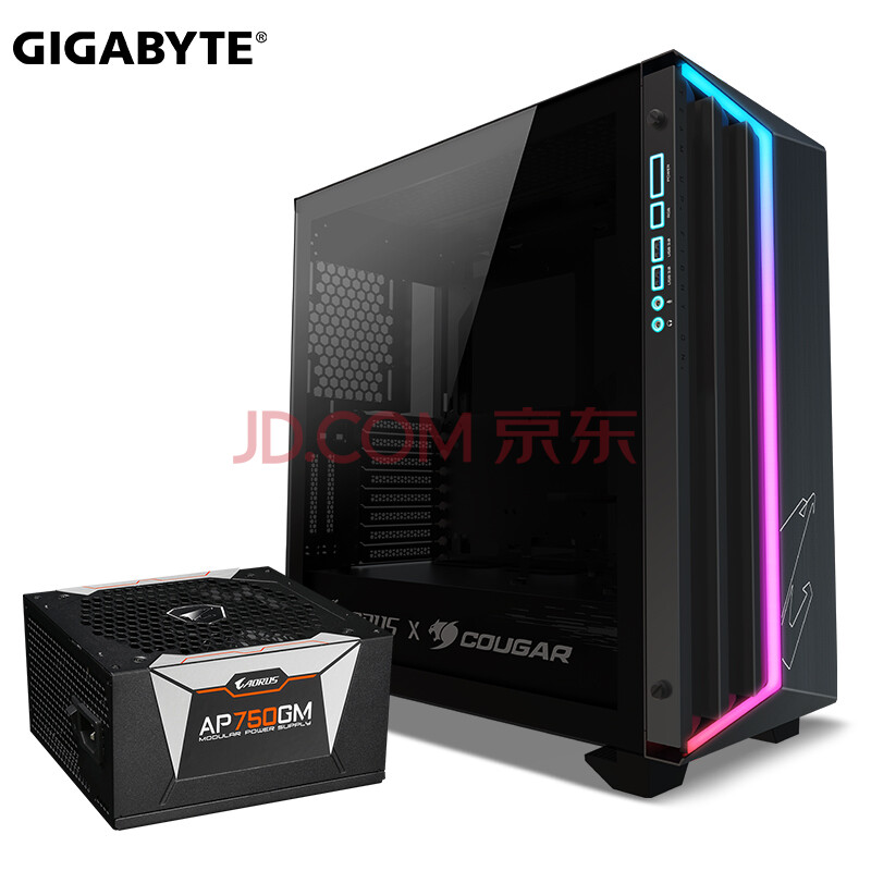 技嘉aorus c501g 战鹰 全塔式机箱 rgb钢化玻璃侧透 台式游戏电脑主机