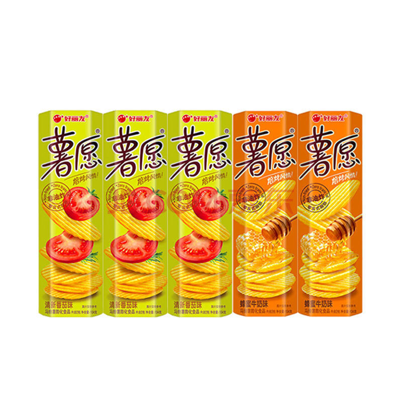 薯愿五连 104g 薯愿五口味组合焙烤薯片原味蜂蜜番茄牛排黄瓜膨化零食
