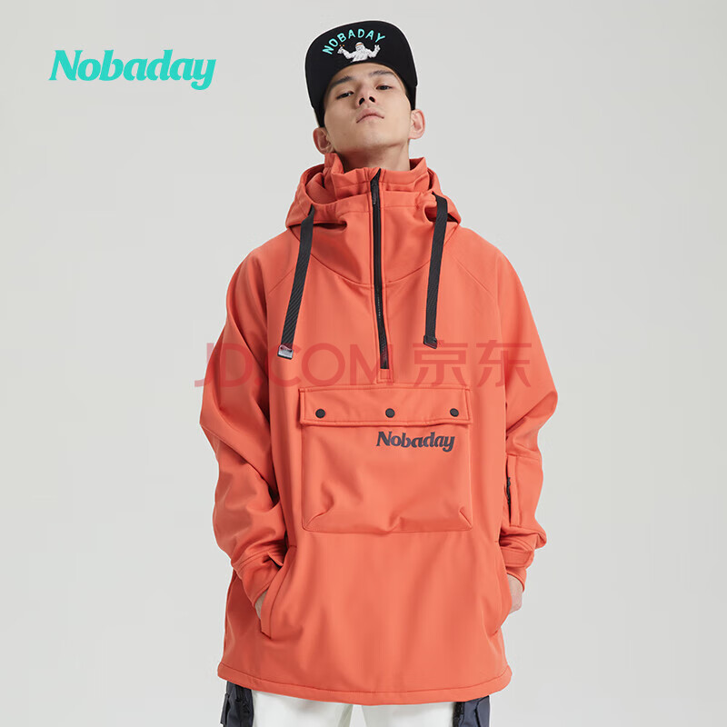 Nobaday滑雪服卫衣软壳套头外套男女冬季上衣滑雪衣单板雪服ND22WAP16027-005-M