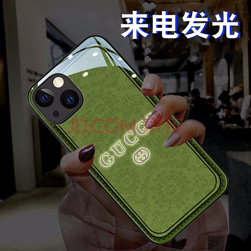 雅好 大牌印花苹果13手机壳iphone13promax来电发光12网红xs全包xr新