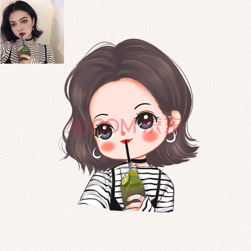 水彩手绘头像定制漫画头像情侣插画设计真人照片q版卡通头像微信 彩铅