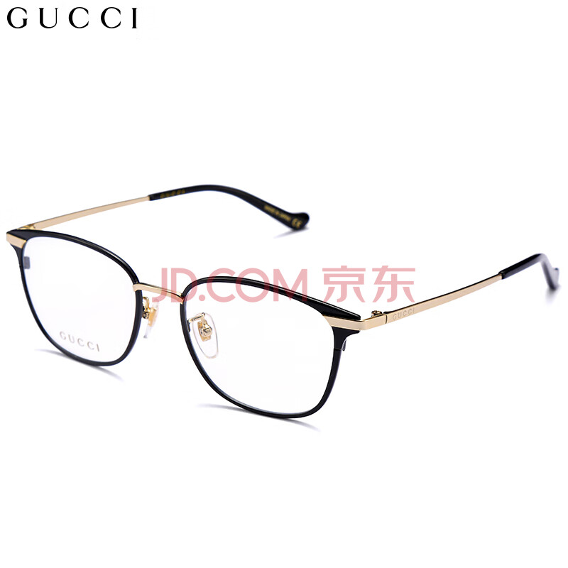 古驰(gucci)眼镜框男 镜架 透明镜片 眼镜 黑色镜框gg0864oa 004 54mm