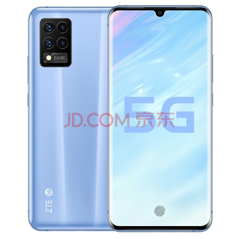 zte中兴blade20b20pro5g手机轻薄oled柔面屏b20pro水漾冰蓝8gb128gb