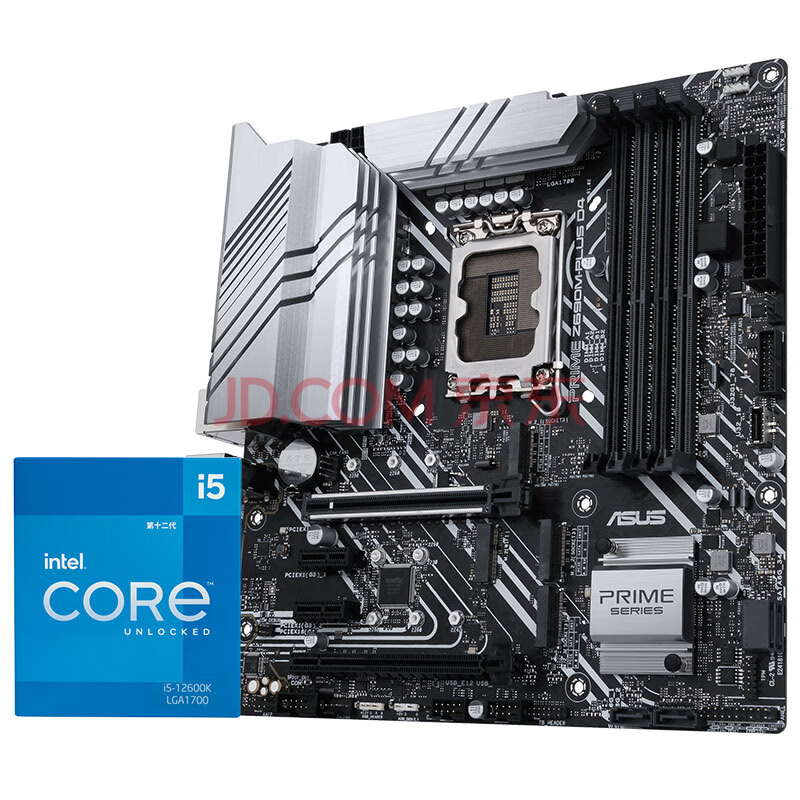 华硕prime z690m-plus d4主板 英特尔(intel i5-12600k酷睿cpu处理器