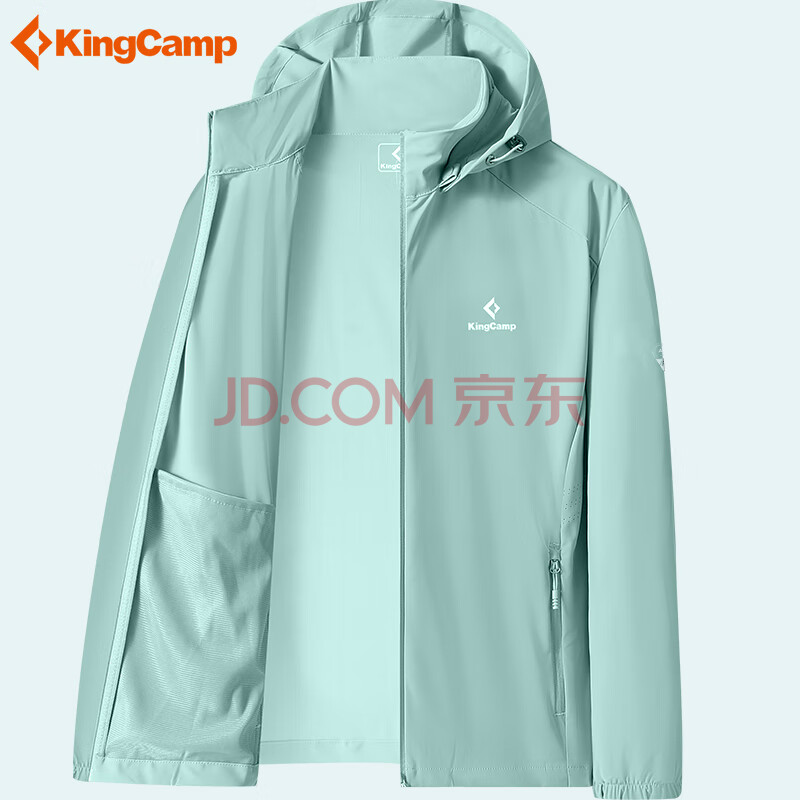 KingCamp女士风衣防嗮上衣女夏季透气皮肤衣冰丝弹力速干户外风衣