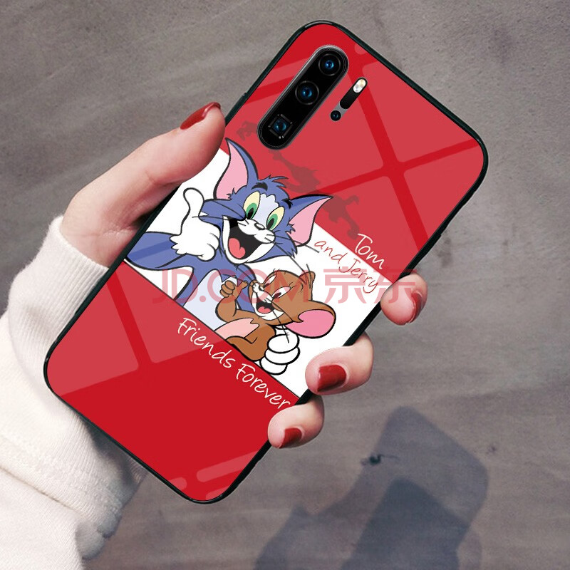p30pro-红色猫和老鼠(玻璃壳)
