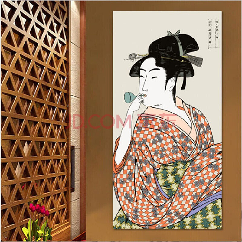 日式挂画餐厅樱花酒店浮世绘壁画料理店墙画日本风格仕女图装饰画定制