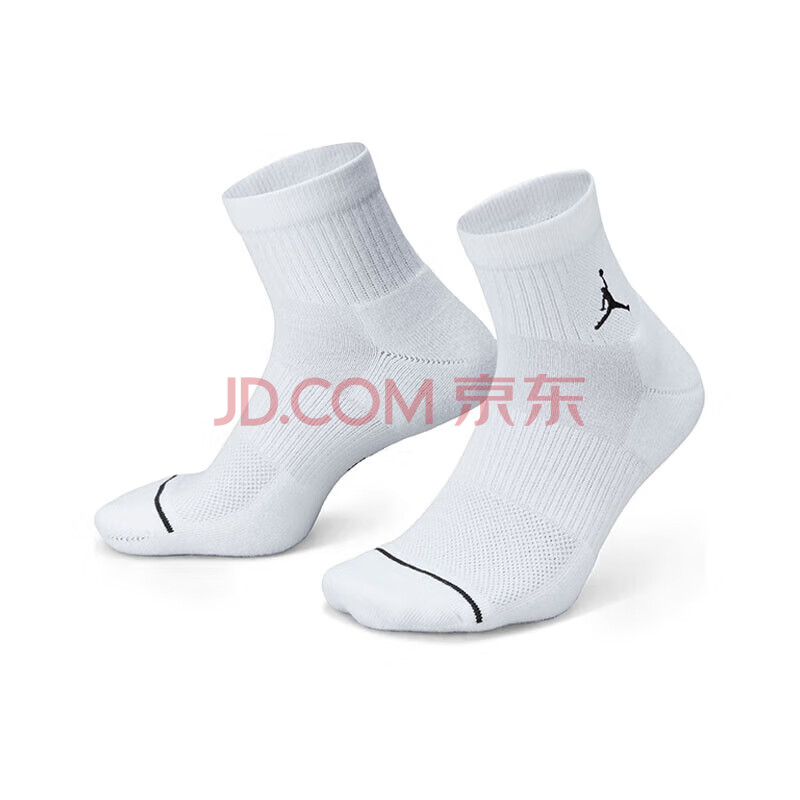 耐克NIKE男女通款运动配饰三双JORDAN袜子DX9655-100白XL