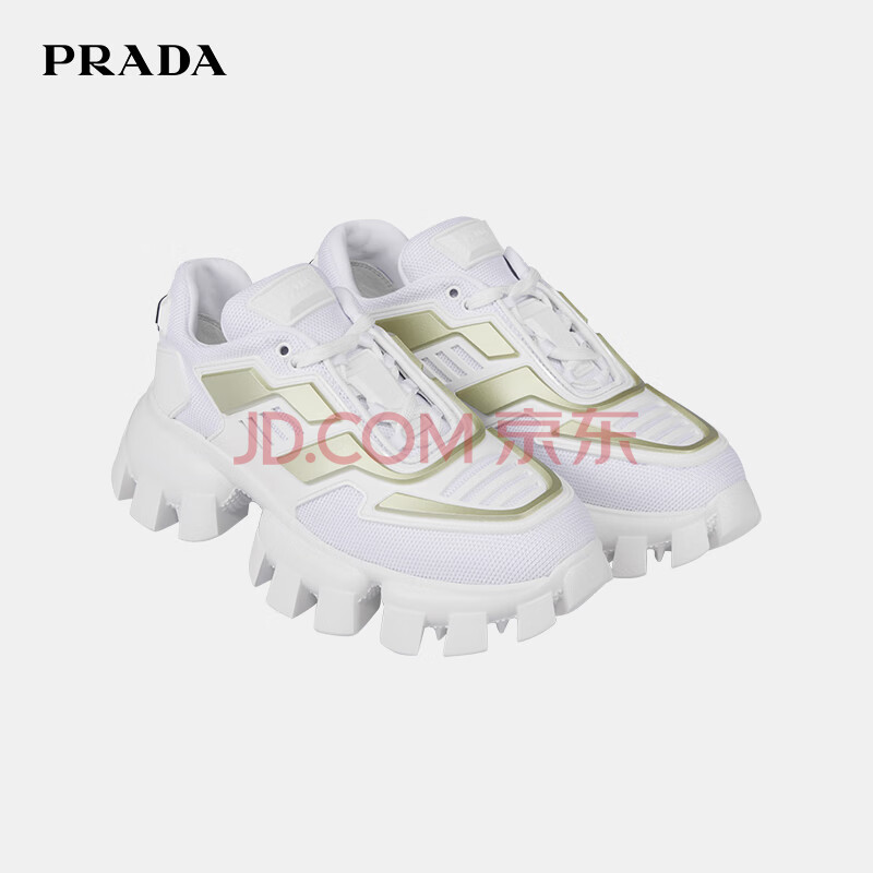 普拉达（PRADA）23春夏女士鞋 1E819LF050-3LMC-F056X 白色/铂金色 38 