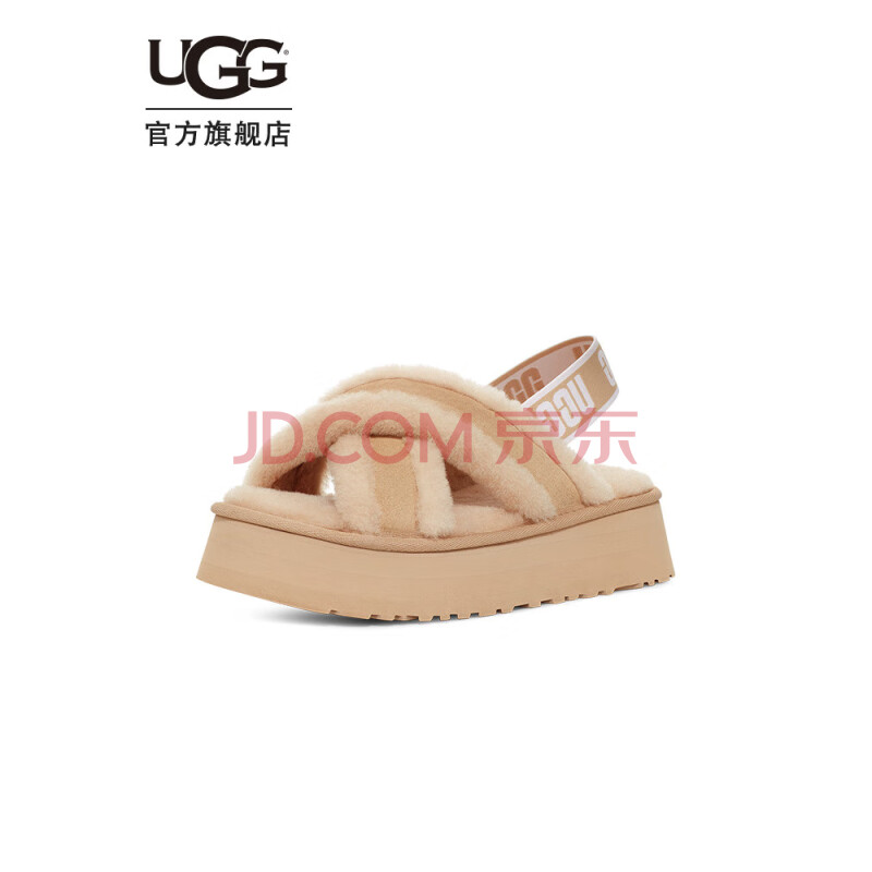 UGG2023夏季女士交叉露趾厚底弹力束带凉鞋 1121550 DRI浅灰褐色 39