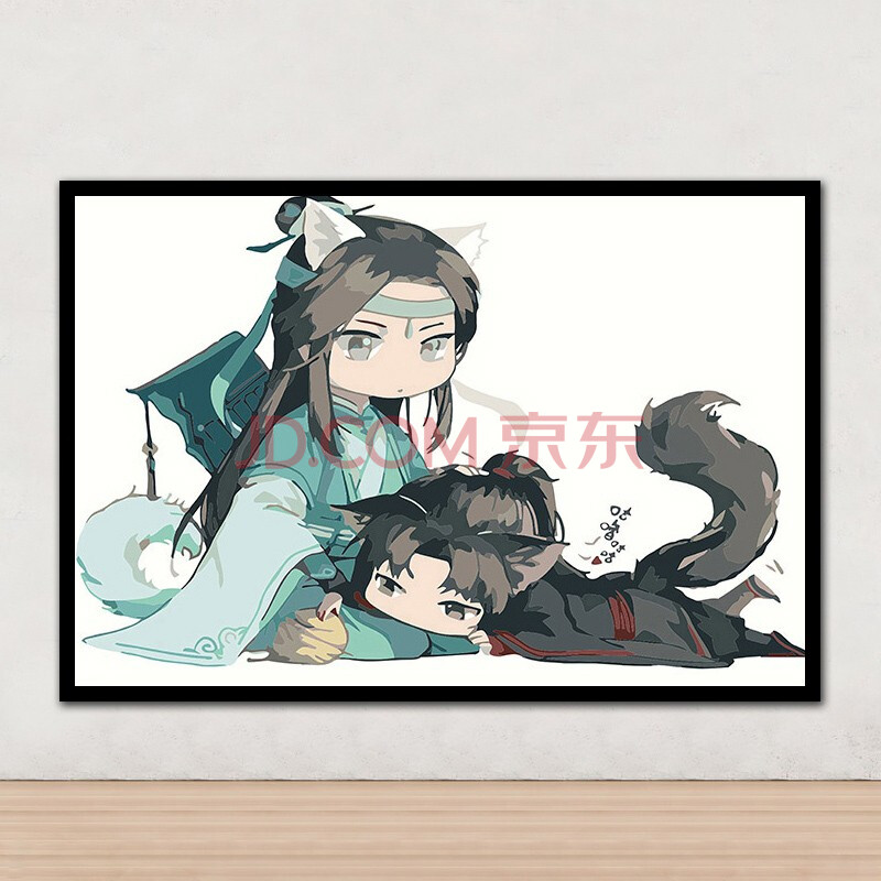 diy数字油画 动漫周边卡通古风人物手工填色油彩画简约装饰画礼物