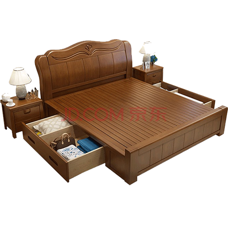 【优选】实木床现代简约主卧1.8米双人床2米2.2米大床