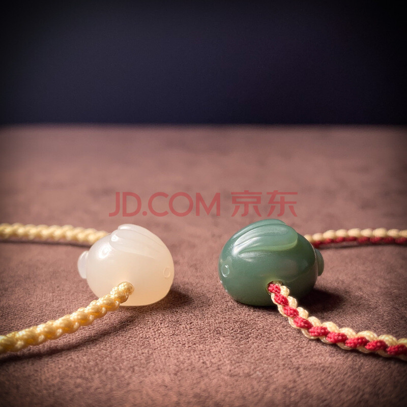 和田玉兔手链 生肖玉兔白玉青玉藕粉玉青色绿色萌物小