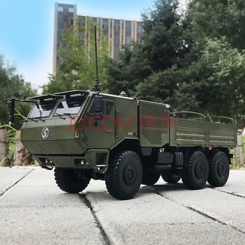原厂1:24 陕汽重卡 越野军车 德龙sx2220 运兵车 红岩