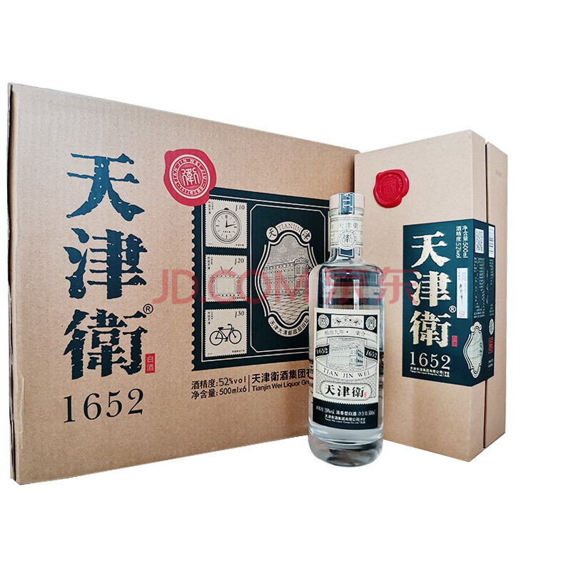 芦台春 天津卫1652 天津特产酒 高度 52度 500ml*6 浓香型白酒 整箱装