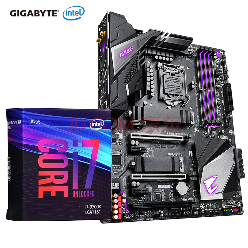 英特尔(intel)酷睿九代八核 i7 9700k z390 台式机处理器 主板cpu套装