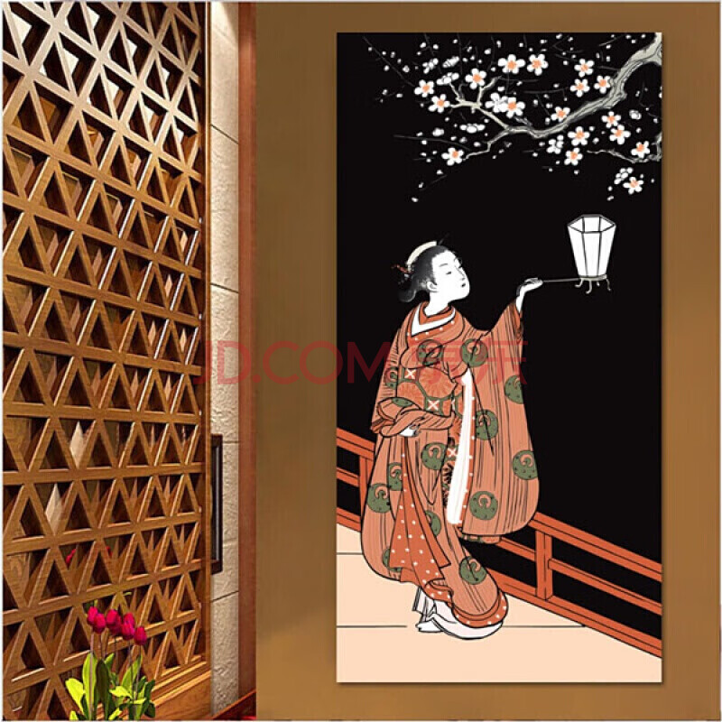 日式挂画餐厅樱花酒店浮世绘壁画料理店墙画日本风格仕女图装饰画定制