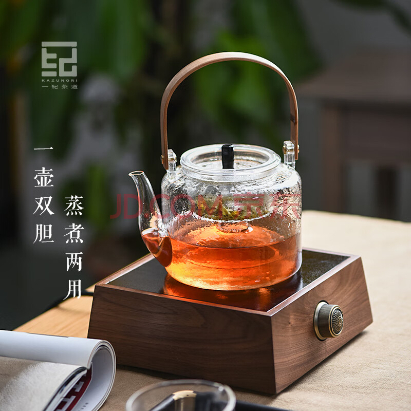 一纪日式手工耐热玻璃煮茶壶烧水壶大号泡茶壶提梁煮水壶功夫茶具