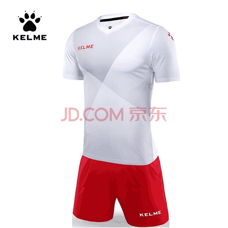 kelme卡尔美足球服套装男比赛训练服定制光板球衣3981509 白红 2xl