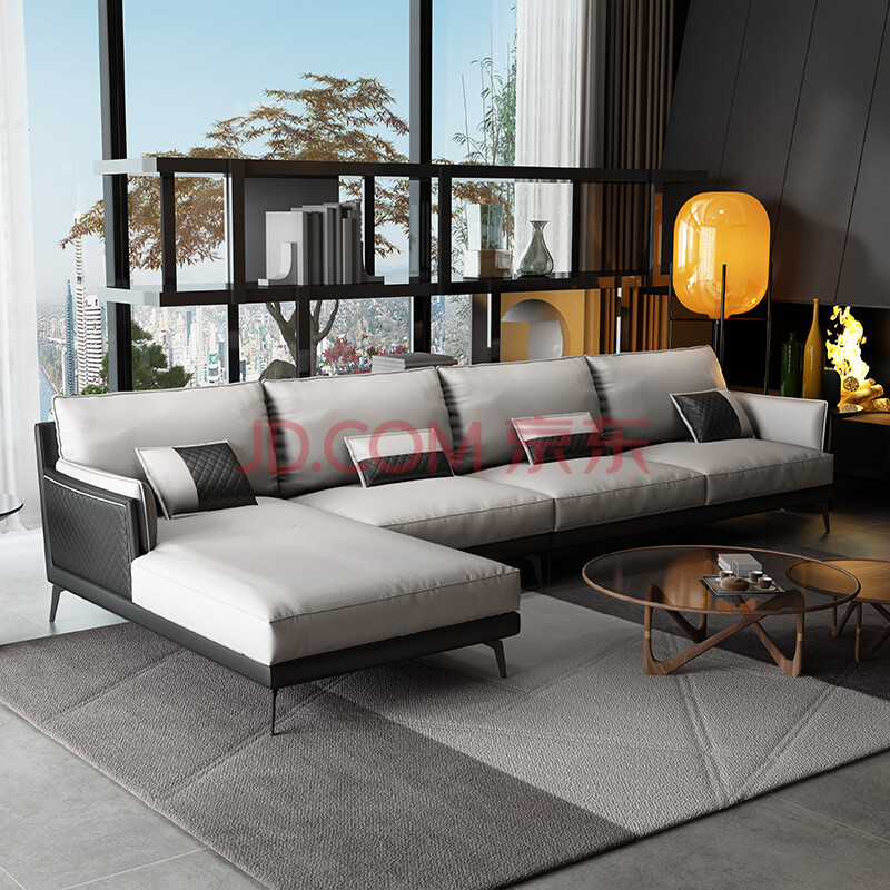 菲梵公馆 皮沙发 意式极简真皮沙发简约现代大小户型客厅转角皮沙发