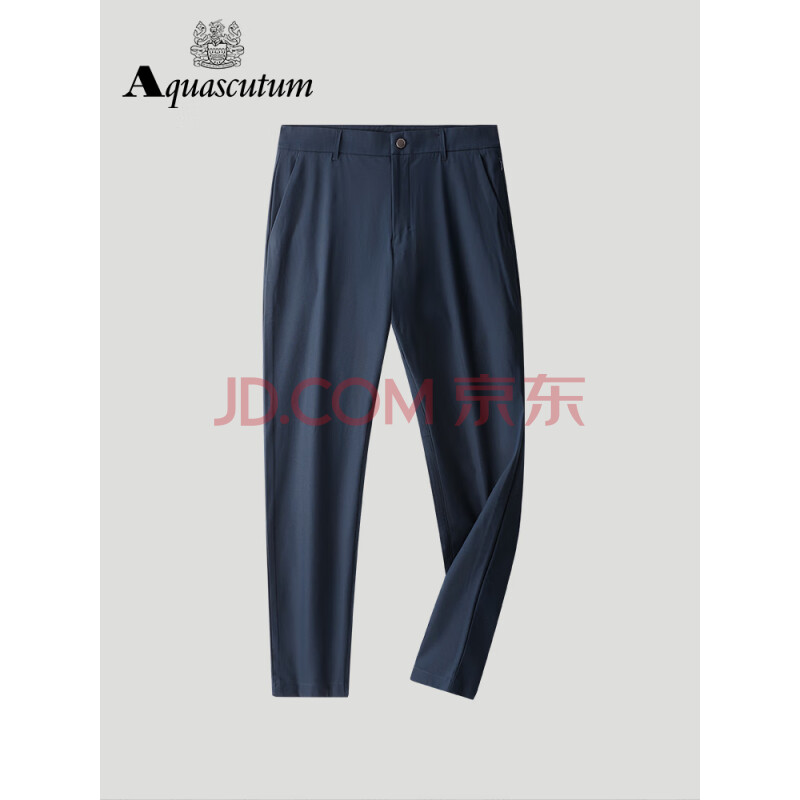 Aquascutum（雅格狮丹）休闲裤男夏季冰丝抗皱柔软透气英伦风裤子男宝蓝33