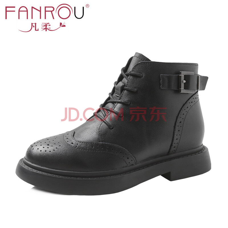 ·²ÈᣨFANROU£© ·²ÈáÅ·ÃÀÇïпîÕæÂí¶¡Ñ¥Å®»ú³µÑ¥µÍ¸úÅ®¶ÌѥԲͷϵ´øºñµ×ÐÝÏе¥Ñ¥ ºÚÉ« 38