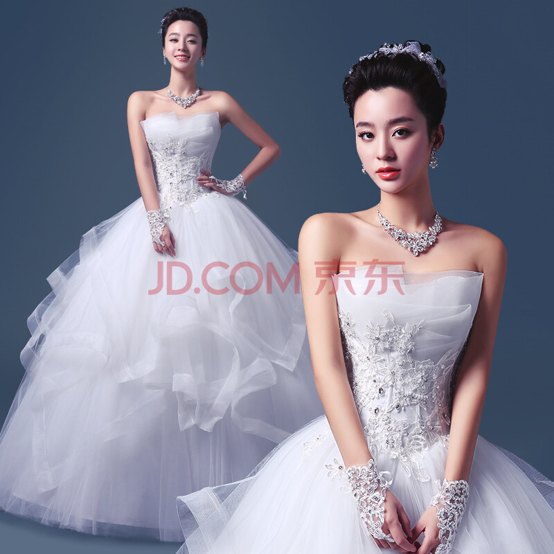 典恒新娘 2015婚纱礼服春夏新款 蕾丝修身显瘦齐地抹胸型韩版婚纱
