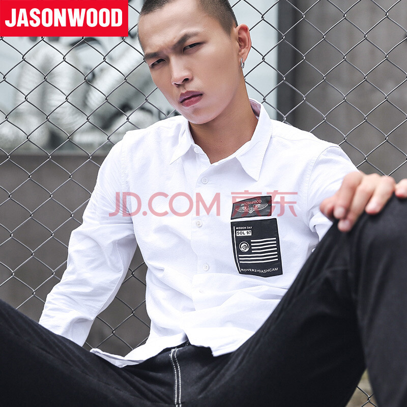 Jasonwood¼á³ÖÎҵİٴî³ÄÉÀºÚ°×É«»ðÐÇÖ÷ÌâÌù²¼Ó¡»¨³ÄÒÂ361805302 Ư°× XL
