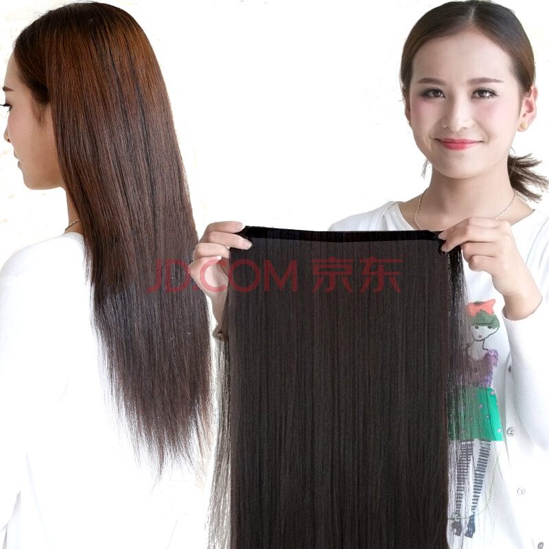 接发片真发 美禾品牌 假发接发片 一片式发片假发片 长发真发直发片