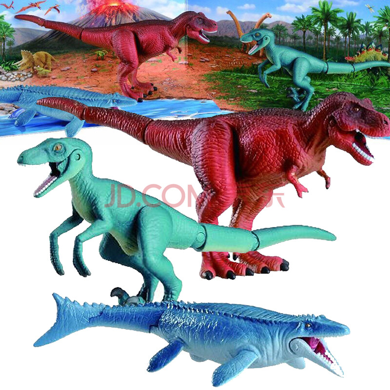 【动漫城】tomy多美卡安利亚 仿真恐龙动物模型套装儿童玩具 恐龙激斗
