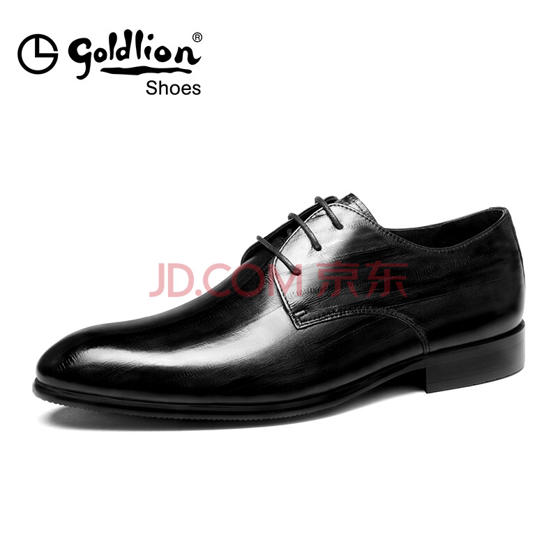 Goldlion/½ðÀûÀ´ÄÐЬ 2018´º¼¾ÐÂÆ·Ó¢Â×·çʱÉÐÎÆÀíÕý×°ÄÐÆ¤Ð¬ ÉÌÎñµÂ±ÈЬÄÐ ºÚÉ« 41