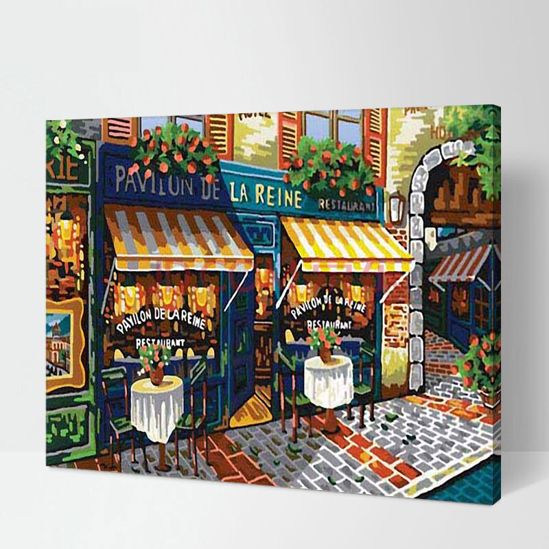 俊艺 手绘diy数字油画 创意客厅风景花卉动漫人物大幅